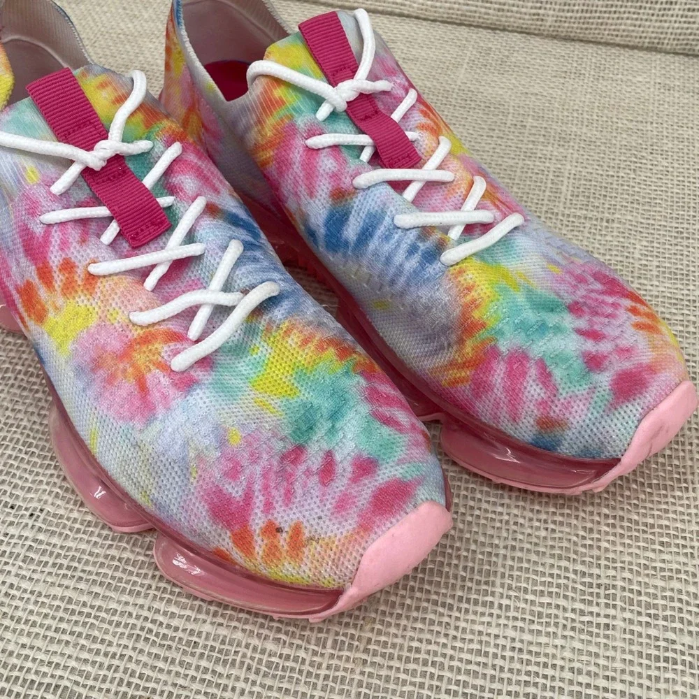 Womens Tie Dye Mesh Knit Bubble Sole Sneakers‎ Multicolor Pink Size 8 US 39 EU